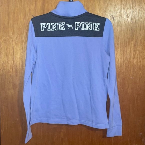 •PINK•MOCK NECK 1/4 ZIP FRESH VOLIET W/CHARCOAL GRAY COLORBLOCK PULLOVER XS - Picture 5 of 10